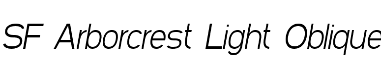 SF Arborcrest Light Oblique font preview