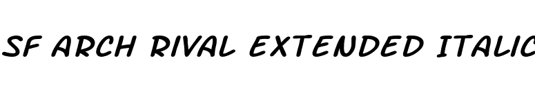 SF Arch Rival Extended Italic font preview