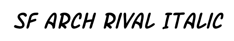 SF Arch Rival Italic font preview