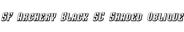 SF Archery Black SC Shaded Oblique font preview