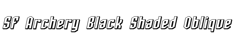 SF Archery Black Shaded Oblique font preview