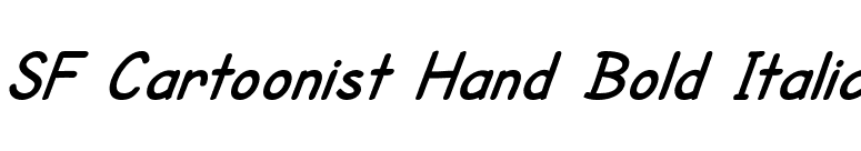 SF Cartoonist Hand Bold Italic font preview