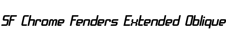 SF Chrome Fenders Extended Oblique font preview