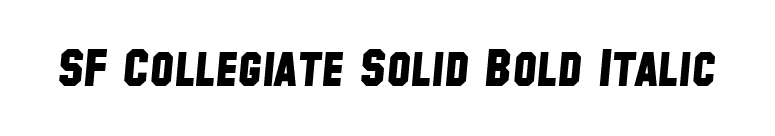 SF Collegiate Solid Bold Italic font preview