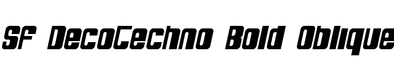 SF DecoTechno Bold Oblique font preview