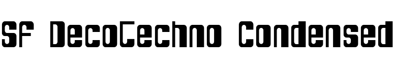 SF DecoTechno Condensed font preview