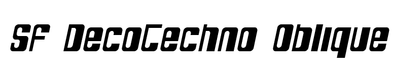 SF DecoTechno Oblique font preview