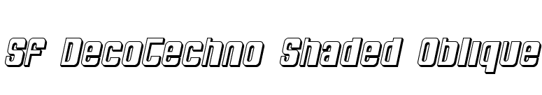 SF DecoTechno Shaded Oblique font preview