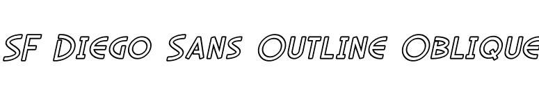 SF Diego Sans Outline Oblique font preview