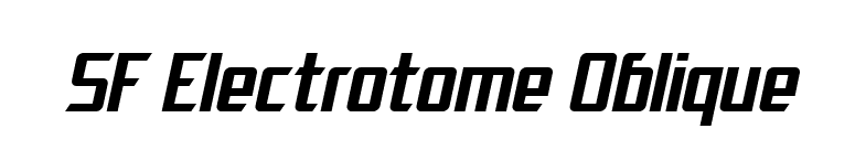 SF Electrotome Oblique font preview