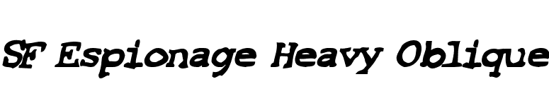 SF Espionage Heavy Oblique font preview