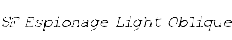 SF Espionage Light Oblique font preview