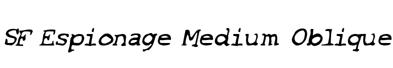 SF Espionage Medium Oblique font preview