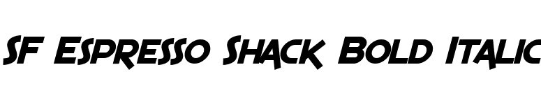 SF Espresso Shack Bold Italic font preview