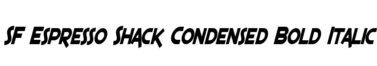 SF Espresso Shack Condensed Bold Italic font preview