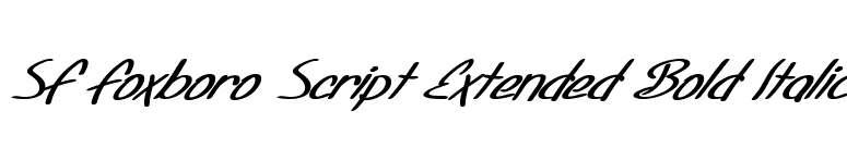 SF Foxboro Script Extended Bold Italic font preview
