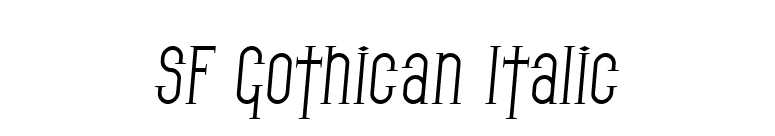 SF Gothican Italic font preview