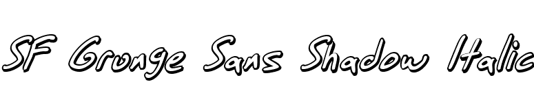 SF Grunge Sans Shadow Italic font preview
