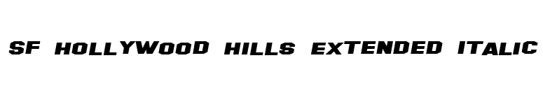 SF Hollywood Hills Extended Italic font preview