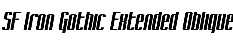 SF Iron Gothic Extended Oblique font preview