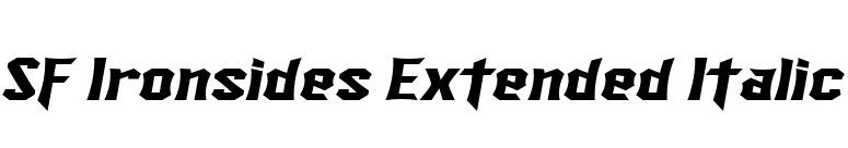 SF Ironsides Extended Italic font preview