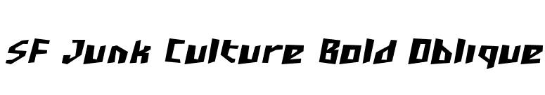 SF Junk Culture Bold Oblique font preview
