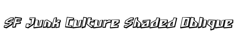 SF Junk Culture Shaded Oblique font preview