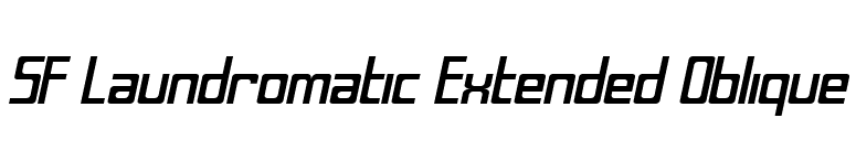 SF Laundromatic Extended Oblique font preview