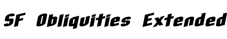 SF Obliquities Extended font preview