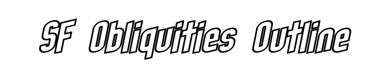 SF Obliquities Outline font preview