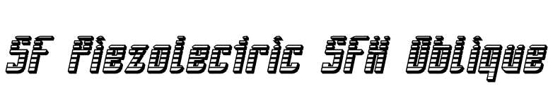 SF Piezolectric SFX Oblique font preview