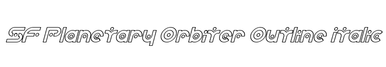 SF Planetary Orbiter Outline Italic font preview