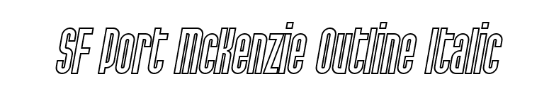 SF Port McKenzie Outline Italic font preview