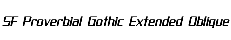 SF Proverbial Gothic Extended Oblique font preview