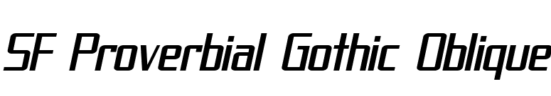 SF Proverbial Gothic Oblique font preview