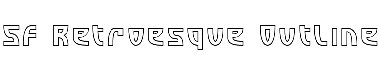SF Retroesque Outline font preview