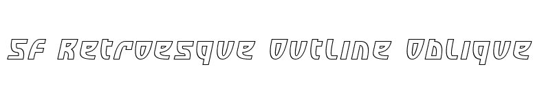 SF Retroesque Outline Oblique font preview