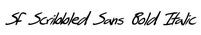 SF Scribbled Sans Bold Italic font preview