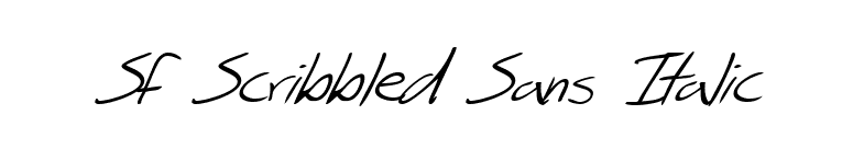 SF Scribbled Sans Italic font preview