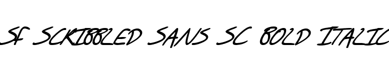 SF Scribbled Sans SC Bold Italic font preview