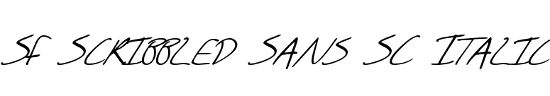 SF Scribbled Sans SC Italic font preview