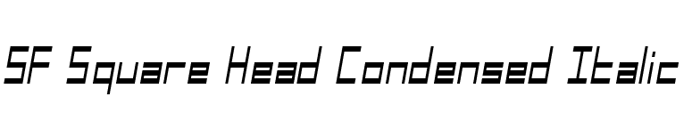 SF Square Head Condensed Italic font preview