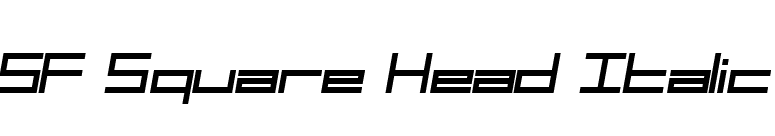 SF Square Head Italic font preview