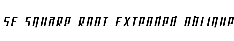 SF Square Root Extended Oblique font preview