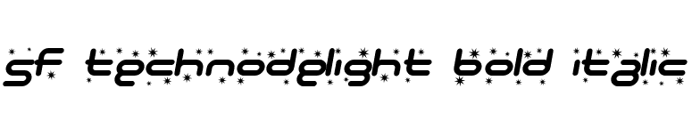 SF Technodelight Bold Italic font preview