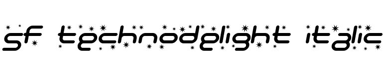 SF Technodelight Italic font preview