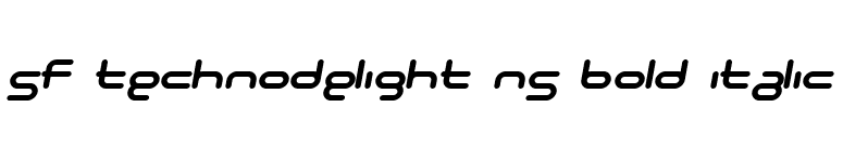 SF Technodelight NS Bold Italic font preview