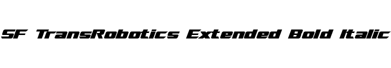 SF TransRobotics Extended Bold Italic font preview