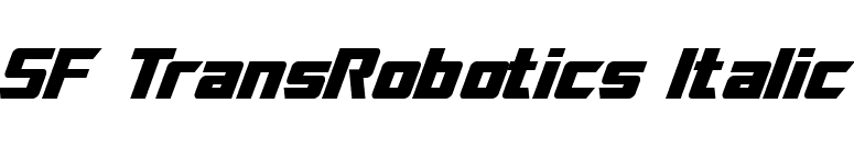 SF TransRobotics Italic font preview
