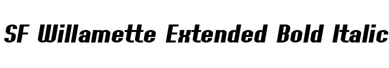 SF Willamette Extended Bold Italic font preview